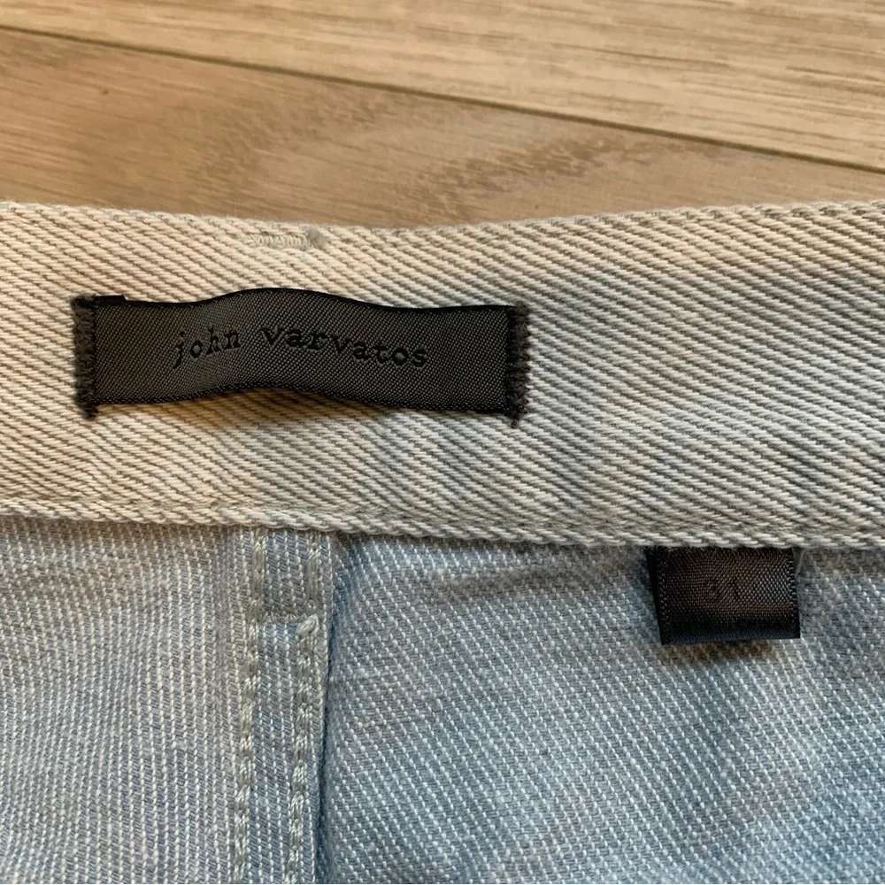 John Vavatos Relaxed Fit Ely Pleated Twill Jeans 100% Cotton White NWT Size 31